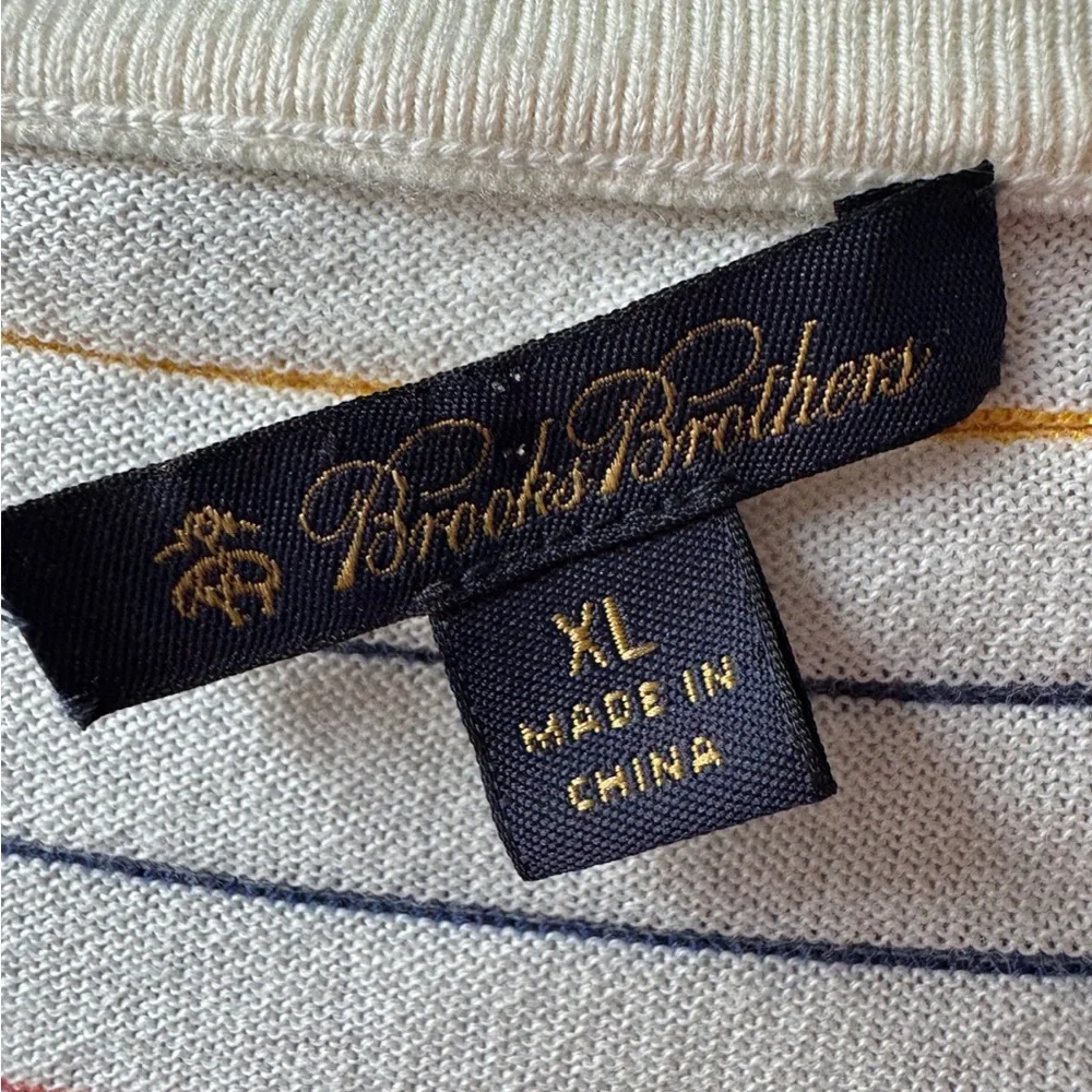 Brooks Brothers Rainbow Stripe Cardigan XL Preppy Coastal Grandmother Cute Soft